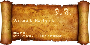 Valusek Norbert névjegykártya
